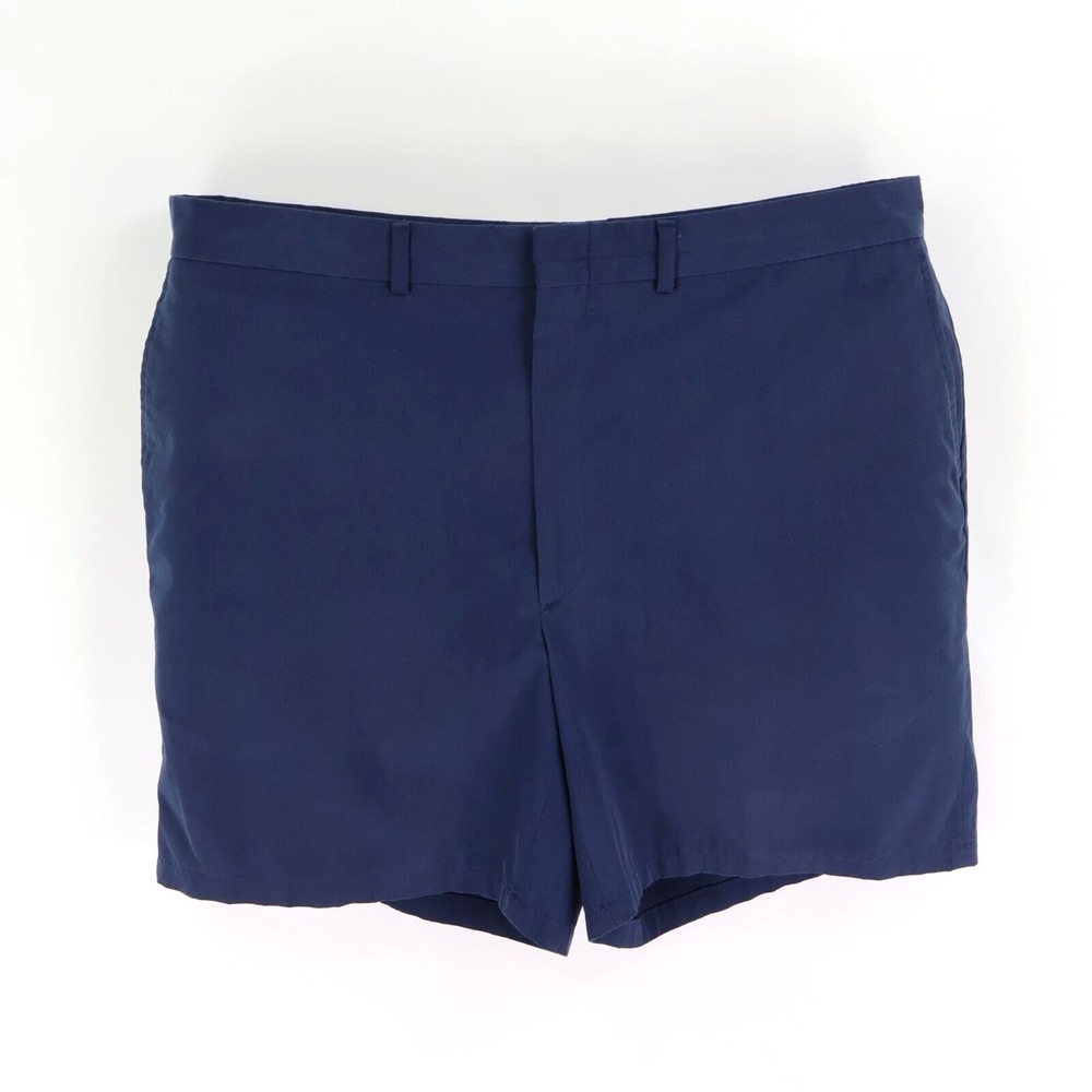 Berle Shorts Mens Size 40 Solid Blue Dark Wash Chinos‎ Pockets Flat Front